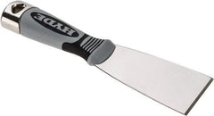 Hyde Tools - 2" Wide Stainless Steel Putty Knife - Stiff, Cushioned Grip Polypropylene Handle, 8" OAL - Caliber Tooling