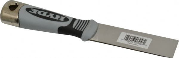 Hyde Tools - 1-1/4" Wide Stainless Steel Putty Knife - Stiff, Cushioned Grip Polypropylene Handle, 8" OAL - Caliber Tooling