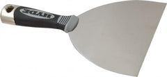 Hyde Tools - 6" Wide Stainless Steel Putty Knife - Flexible, Cushioned Grip / Hammerhead Polypropylene Handle, 8" OAL - Caliber Tooling