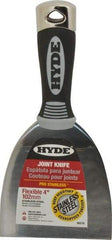 Hyde Tools - 4" Wide Stainless Steel Putty Knife - Flexible, Cushioned Grip / Hammerhead Polypropylene Handle, 8" OAL - Caliber Tooling