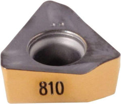 Iscar - HM390 TKCT0703 TR Grade IC810 Carbide Milling Insert - AlTiN/TiN Finish, 0.124" Thick, 0.228" Inscribed Circle, 0.51mm Corner Radius - Caliber Tooling