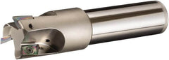 Sumitomo - 32mm Cut Diam, 32mm Shank Diam, 220mm OAL, Indexable Square Shoulder End Mill - AECT Inserts, Cylindrical Shank, 90° Lead Angle, Through Coolant, Series WaveMill - Caliber Tooling