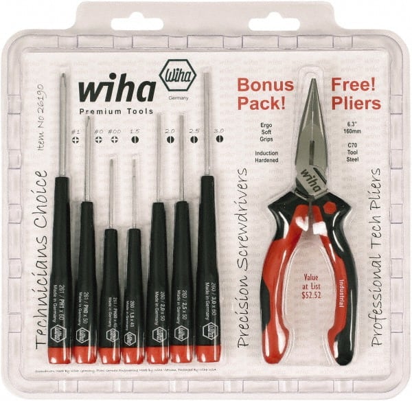 Wiha - 8 Piece Phillips & Slotted Screwdriver Set - Caliber Tooling