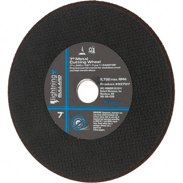 Value Collection - 7" Aluminum Oxide Cutoff Wheel - 0.04" Thick, 7/8" Arbor, 8,732 Max RPM - Caliber Tooling