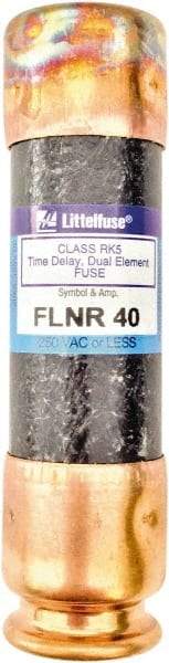 Value Collection - 125 VDC, 250 VAC, 40 Amp, Time Delay General Purpose Fuse - 3" OAL, 200 kA Rating, 13/16" Diam - Caliber Tooling