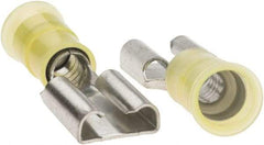 Value Collection - 16 to 12 AWG, Nylon, Fully Insulated, Male Wire Disconnect - 3/8" Wide Tab, Yellow, CSA Certified, UL Listed - Caliber Tooling