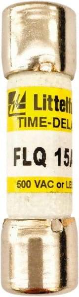 Value Collection - 500 VAC, 15 Amp, Time Delay General Purpose Fuse - 1-1/2" OAL, 13/32" Diam - Caliber Tooling