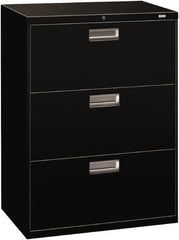 Hon - 30" Wide x 40.88" High x 19-1/4" Deep, 3 Drawer Roll-Out - Steel, Black - Caliber Tooling