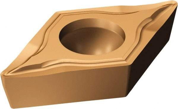 Sandvik Coromant - DCGT32.50 UM Grade 1125 Carbide Turning Insert - TiAlN/AlCr2O3 Finish, 55° Diamond, 3/8" Inscr Circle, 5/32" Thick, 0.2mm Corner Radius - Caliber Tooling