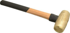 American Hammer - 5 Lb Head 1-3/4" Face Brass Nonmarring Hammer - 16" OAL, Wood Handle - Caliber Tooling