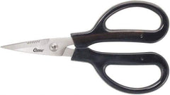 Clauss - 3" LOC, 9-1/4" OAL Stainless Steel Blunt Point Trimmers - Serrated, Plastic Handle, For Paper, Fabric - Caliber Tooling