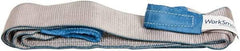 Value Collection - 10' Long x 4" Wide, 6,400 Lb Vertical Capacity, 1 Ply, Polyester Web Sling - 5,000 Lb Choker Capacity, Silver (Color), with Eye & Eye (Flat) - Caliber Tooling