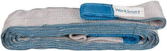 Value Collection - 18' Long x 4" Wide, 11,500 Lb Vertical Capacity, 2 Ply, Polyester Web Sling - 9,200 Lb Choker Capacity, Silver (Color), with Eye & Eye (Flat) - Caliber Tooling