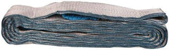 Value Collection - 20' Long x 4" Wide, 11,500 Lb Vertical Capacity, 2 Ply, Polyester Web Sling - 9,200 Lb Choker Capacity, Silver (Color), with Eye & Eye (Flat) - Caliber Tooling