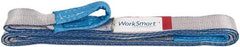 Value Collection - 12' Long x 2" Wide, 3,200 Lb Vertical Capacity, 1 Ply, Polyester Web Sling - 2,500 Lb Choker Capacity, with Eye & Eye (Twisted) - Caliber Tooling