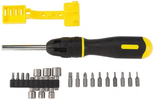 Stanley - 21 Piece Nut Driver, Phillips, Slotted, Square & Torx Screwdriver Set - Bit Sizes: Philips #1 to #3, Nut Driver 7/16, 3/8, 11/32, 5/16, 9/32 & 1/4, Torx T6, T8, T10, T15 & T20 - Caliber Tooling