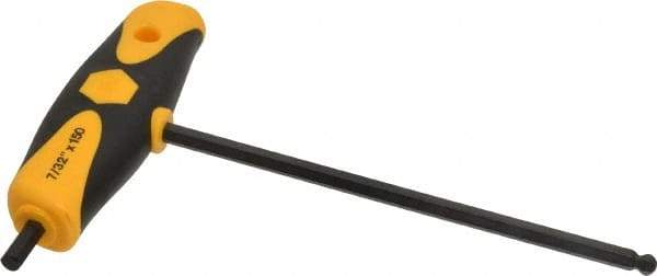 Wiha - 7/32" Hex, T-Handle Cushion Grip, Ball End Hex Key - 150mm OAL, Inch System of Measurement - Caliber Tooling