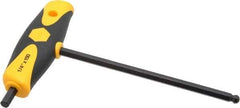 Wiha - 1/4" Hex, T-Handle Cushion Grip, Ball End Hex Key - 150mm OAL, Inch System of Measurement - Caliber Tooling