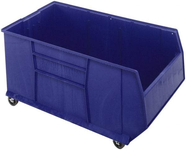 Quantum Storage - 175 Lb. Load Capacity, 41-7/8" Deep, Blue Polypropylene Hopper Stacking Bin - 17-1/2" High x 23-7/8" Wide x 41-7/8" Long - Caliber Tooling