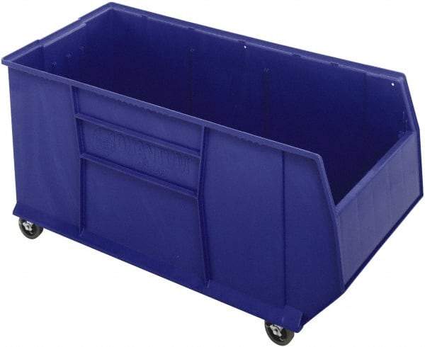 Quantum Storage - 175 Lb. Load Capacity, 41-7/8" Deep, Blue Polypropylene Hopper Stacking Bin - 17-1/2" High x 19-7/8" Wide x 41-7/8" Long - Caliber Tooling