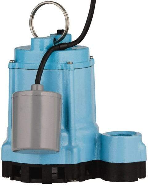 Little Giant Pumps - 4/10 hp, 9 Amp Rating, 115 Volts, Piggyback Mechanical Float Operation, Effluent Pump - 1 Phase, Cast Iron Housing - Caliber Tooling