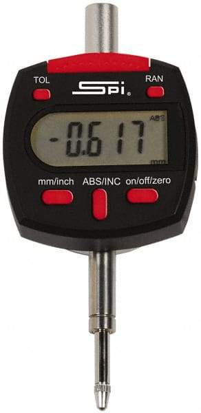 SPI - 0 to 1 Inch Range, 0.0005 Inch Resolution, Electronic Drop Indicator - Lithium Battery - Caliber Tooling