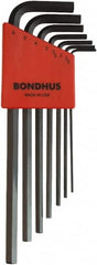 Bondhus - 7 Piece L-Key Ball End Hex Key Set - Hex Range 1.5 to 6mm, 8-3/4" OAL, Protanium High Torque Steel - Caliber Tooling