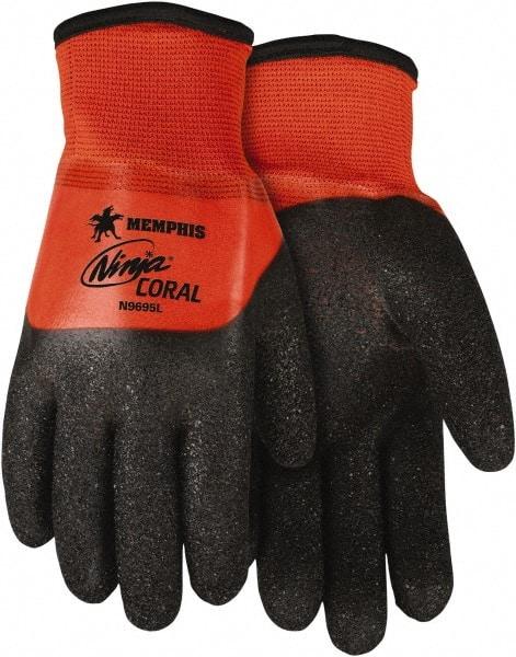 MCR Safety - Size 2XL (11) PVC with Black Coral Coated Nylon Work Gloves - Fully Coated, Paired - Caliber Tooling