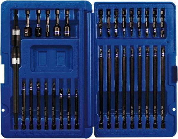 Irwin - 34 Piece, Screwdriver Insert Bit Set - #1 to #4 Phillips, T10 to T40 Torx - Caliber Tooling