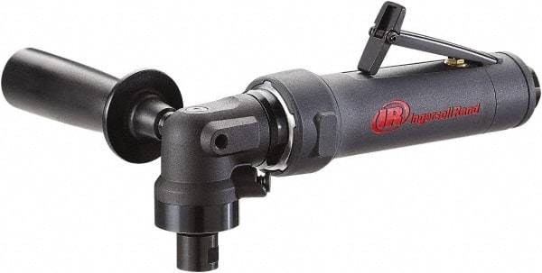 Ingersoll-Rand - 1/4" Collet, Angle Handle, Air Angle Die Grinder - 12,000 RPM, Rear Exhaust, 17 CFM, 1 hp, 90 psi - Caliber Tooling