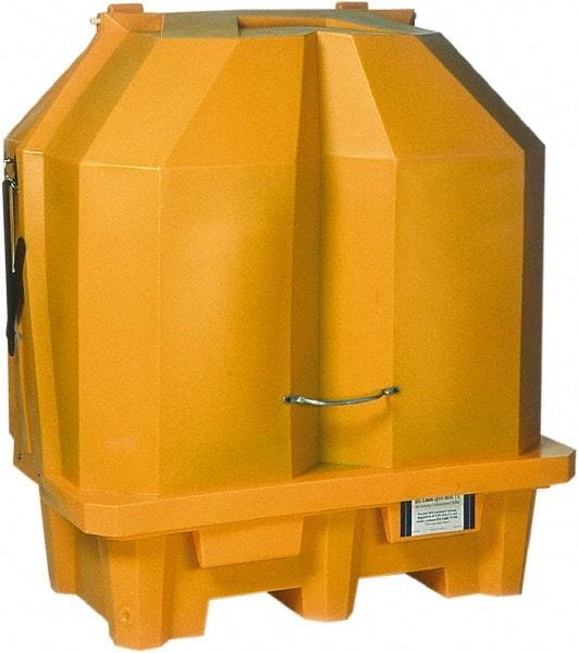 UltraTech - 66 Gal Sump, 3,000 Lb Capacity, 2 Drum, Polyethylene Spill Deck or Pallet - 57" Long x 31" Wide x 65" High, Liftable Fork, Drain Included, Inline Drum Configuration - Caliber Tooling