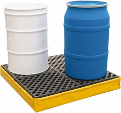 UltraTech - 66 Gal Sump, 2,400 Lb Capacity, 4 Drum, Polyethylene Spill Deck or Pallet - 56" Long x 25" Wide x 8" High, Liftable Fork, 2 x 4 Drum Configuration - Caliber Tooling