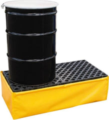 UltraTech - 66 Gal Sump, 1,200 Lb Capacity, 2 Drum, Polyethylene Spill Deck or Pallet - 56" Long x 25" Wide x 6" High, Liftable Fork, Inline Drum Configuration - Caliber Tooling