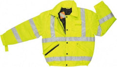 MCR Safety - Size 4XL, High Visibility Lime, Rain, Cold Weather Rain Jacket - 3 Pockets, Detachable Hood - Caliber Tooling