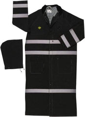 MCR Safety - Size 3XL, Black, Rain Jacket - 2 Pockets, Detachable Hood - Caliber Tooling