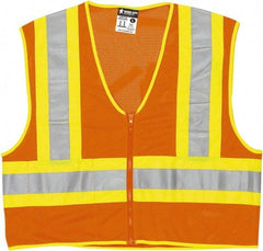 MCR Safety - Size 3XL Flame Resistant/Retardant Orange General Purpose Vest - 27.4" Chest, ANSI 107-2015, Nonconductive Zipper Closure, 2 Pockets, Polyester - Caliber Tooling