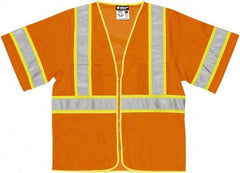 MCR Safety - Size L High Visibility Orange General Purpose Vest - 24.4" Chest, ANSI 107-2015, Zipper Closure, 2 Pockets, Polyester - Caliber Tooling