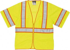 MCR Safety - Size 3XL High Visibility Lime General Purpose Vest - 27.4" Chest, ANSI 107-2015, Zipper Closure, 2 Pockets, Polyester - Caliber Tooling