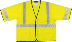 MCR Safety - Size 3XL High Visibility Lime Solid General Purpose Vest - 27.4" Chest, ANSI 107-2015, Hook & Loop Closure, 3 Pockets, Polyester - Caliber Tooling