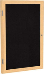 Ghent - 24" Wide x 18" High Enclosed Cork Bulletin Board - Rubber, Black - Caliber Tooling