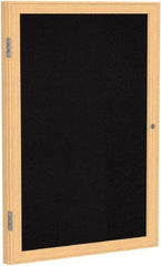 Ghent - 36" Wide x 30" High Enclosed Cork Bulletin Board - Rubber, Black - Caliber Tooling