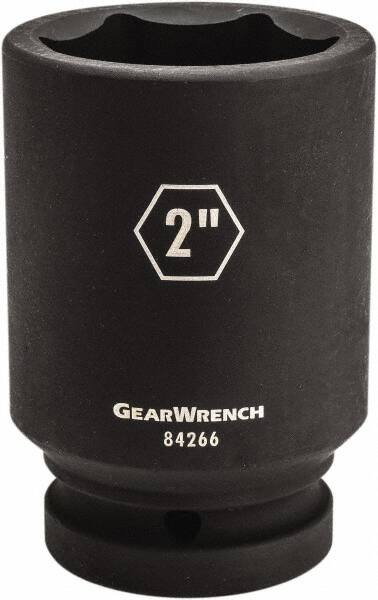 GearWrench - 1" Drive 2-1/4" Deep Impact Socket - 6 Points, 4-1/4" OAL - Caliber Tooling