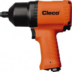 Cleco - 1/2" Drive, 8,000 RPM, 800 Ft/Lb Torque Impact Wrench - Pistol Grip Handle, 1,250 IPM, 40.5 CFM, 90 psi, 1/4" NPT Inlet - Caliber Tooling