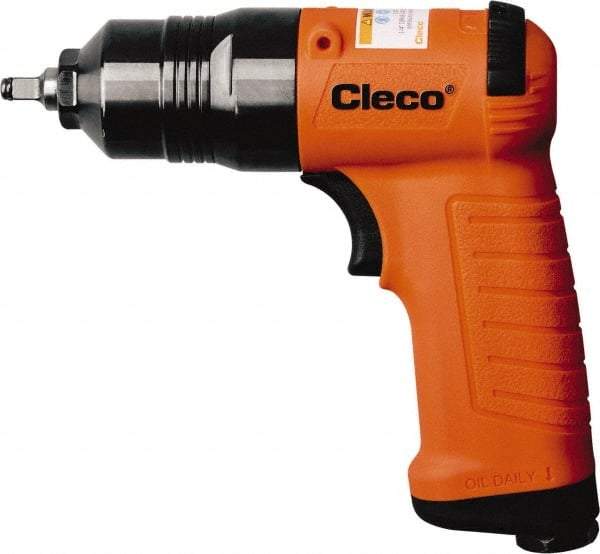 Cleco - 3/8" Drive, 12,000 RPM, 340 Ft/Lb Torque Impact Wrench - Pistol Grip Handle, 1,400 IPM, 39.8 CFM, 90 psi, 1/4" NPT Inlet - Caliber Tooling