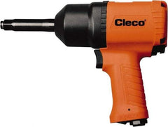 Cleco - 1/2" Drive, 8,000 RPM, 800 Ft/Lb Torque Impact Wrench - Pistol Grip Handle, 1,250 IPM, 40.5 CFM, 90 psi, 1/4" NPT Inlet - Caliber Tooling