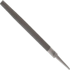 Anglo American - 10" Long, Second Cut, Half Round American-Pattern File - Double Cut, 0.28" Overall Thickness, Tang - Caliber Tooling