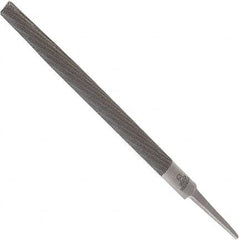 Anglo American - 4" Long, Second Cut, Half Round American-Pattern File - Double Cut, 0.12" Overall Thickness, Tang - Caliber Tooling