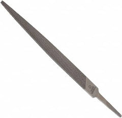 Anglo American - 10" Long, Smooth Cut, Warding American-Pattern File - Double Cut, 0.12" Overall Thickness, Tang - Caliber Tooling