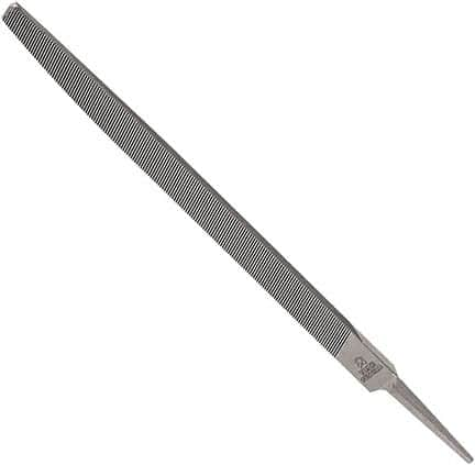 Anglo American - 6" Long, Smooth Cut, Triangle American-Pattern File - Double Cut, 0.39" Overall Thickness, Tang - Caliber Tooling