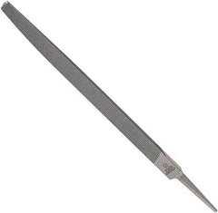 Anglo American - 8" Long, Smooth Cut, Triangle American-Pattern File - Double Cut, 0.55" Overall Thickness, Tang - Caliber Tooling